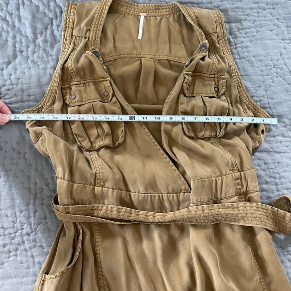 Free People Desert Daylight wrap utility dress medium 100% Tencel Fall Brown - Picture 15 of 15